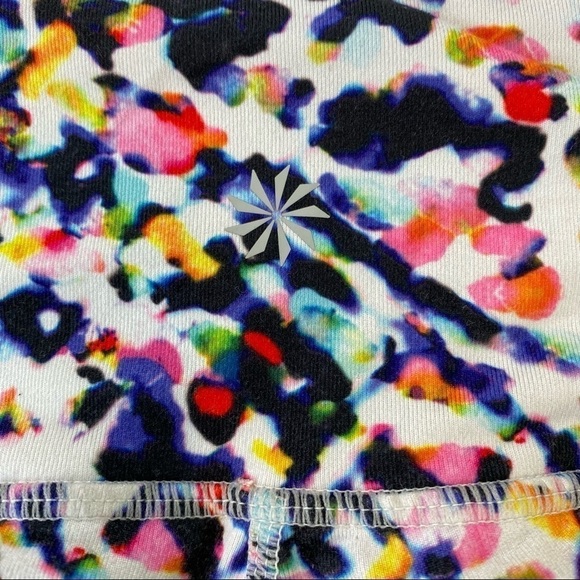 Athleta Yoga Pants Leggings Bright Abstract Print White Medium Stretch Active - Picture 6 of 13